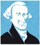 Immanuel Kant. German philosopher, vector illustration