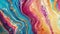 Immerse yourself in an abstract marbled acrylic paint ink waves painting, Ai Generated
