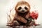 Immerse yourself in the artistic world of a cute sloth, skillfully rendered in watercolor