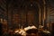 Immerse yourself in the haunting beauty of All Saints\\\' Day in an ancient library.