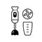 Immersion blender black linear icon