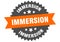 immersion sign. immersion circular band label. immersion sticker