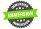 immersion sign. immersion circular band label. immersion sticker
