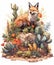 Immersive Cartoon Ecosystem: Wasteland Fox.
