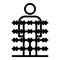 Immigrant behind wire spike icon, outline style