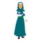 Immigrant mother baby icon, flat style