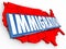 Immigration 3d Word USA United States Map Reforming Legal Reside