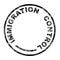 Immigration Control Black Rubber Ink Stamp