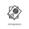 immigration icon. Trendy modern flat linear vector immigration i