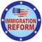 Immigration Reform USA Map Button vector Illustration
