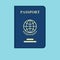 Immigration services passport icon.