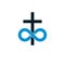 Immortal God conceptual symbol combined with infinity loop sign