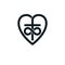 Immortal Love of God conceptual symbol combined with infinity loop sign and Christian Cross with heart.