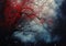 Immortal Neurons: A Hauntingly Beautiful Canvas of Red Leaves an
