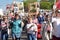 Immortal Regiment - people with portraits of their relatives, participants in the Second World War, on the Victory Day parade