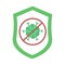 Immune system vector icon logo. Health bacteria virus protection. Medical prevention human germ. Healthy shield.