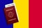 Immunity passport and test result for COVID-19 on flag of Andorra