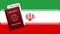 Immunity passport and test result for COVID-19 on flag of Iran