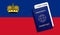 Immunity passport and test result for COVID-19 on flag of .liechtenstein