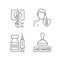 Immunization against virus linear icons set