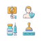 Immunization against virus RGB color icons set