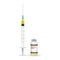 Immunization, Diphtheria Vaccine Plastic Medical Syringe With Needle And Vial Isolated On A White Background. Vector