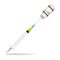 Immunization, Meningococcal Vaccine Syringe Contain Some Injection And Injection Bottle Isolated On A White Background
