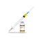 Immunization, Meningococcal Vaccine Syringe With Yellow Vaccine, Vial Of Medicine Isolated On A White Background. Vector