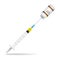 Immunization, Smallpox Vaccine Syringe Contain Some Injection And Injection Bottle Isolated On A White Background