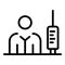 Immunization syringe icon, outline style