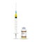 Immunization, Tetanus Vaccine Plastic Medical Syringe With Needle And Vial Isolated On A White Background. Vector