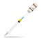 Immunization, Tetanus Vaccine Syringe Contain Some Injection And Injection Bottle Isolated On A White Background. Vector