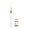 Immunization, Typhoid Fever Vaccine Plastic Medical Syringe With Needle And Vial Isolated On A White Background. Vector