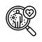 immunology research biomedical line icon vector illustration