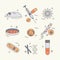 Immunology research icons