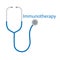 Immunotherapy word and stethoscope icon