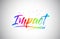 Impact Creative Vetor Word Text with Handwritten Rainbow Vibrant Colors and Confetti