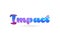 impact pink blue color word text logo icon