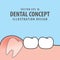 Impacted tooth inside under inflammation gum illustration vector