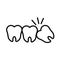 Impacted wisdom tooth for dentistry and dental surgery icon vector illustration