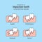 Impaction tooth illustration vector on blue background. Dental