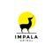 Impala antelope with butterfly logo design