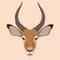 Impala buck head face vector style Flat