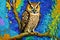 impasto painting variety image of of birds with bold vibrant colors shading by Van Gogh