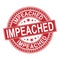 Impeach red rubber ink stamp set over a white background