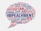 IMPEACHMENT - image with words associated with the topic IMPEACHMENT, word cloud, cube, letter, image, illustration