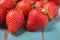 Imperfect fresh organic strawberries