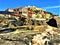 Imperia city, Liguria region, Italy. Sea, colourful houses, , bridge, rocks and touristic attraction