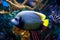 Imperial Anglefish Closeup in Saltwater Aquarium