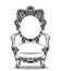 Imperial Baroque chairs collection with luxurious ornaments. Vector French Luxury rich intricate structure. Victorian